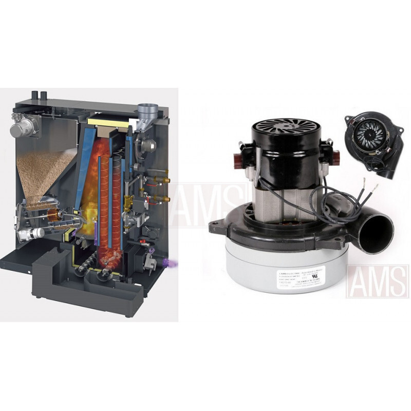 Moteur AMETEK Lamb PelletsCompact pour chaudière ETA avec turbine de 150mm