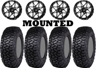 Kit 4 ITP Intersect Tires 30x10-15 on ITP Tornado Matte Black Wheels CAN