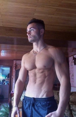 Shirtless Male Muscular Sports Athletic Hunk Sweaty Man Guy Jock 4X6 PHOTO F266