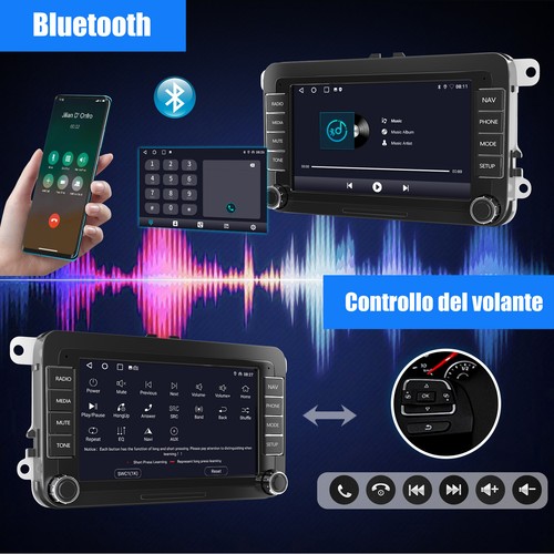 Autoradio DAB+ Carplay Android 13 32G GPS RDS +CAM Per VW GOLF 5 6 Passat Touran - Foto 10 di 15