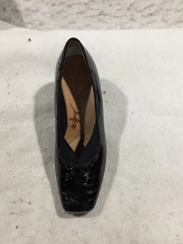 Tacones de cuero Ros Hommerson LIV para mujer 8M negro textura cocodrilo Foto 2 de 4