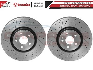 For Mercedes A45 Amg Front Brembo Drilled Grooved Performance Brake Disc Discs 8020584219256 Ebay