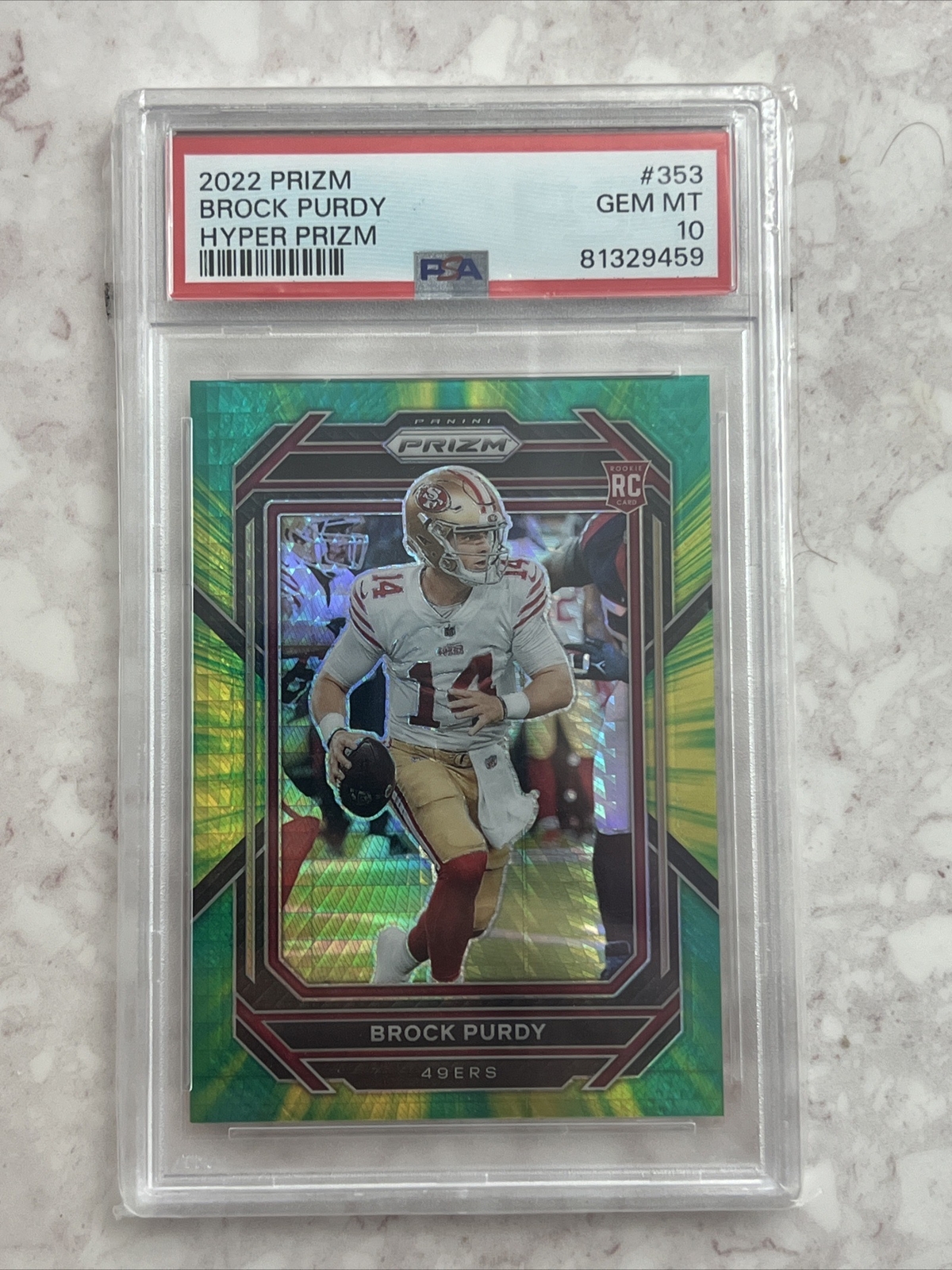 2022 Panini Hyper Prizm #353 Brock Purdy 49ers RC Rookie /175 PSA 10 GEM MINT