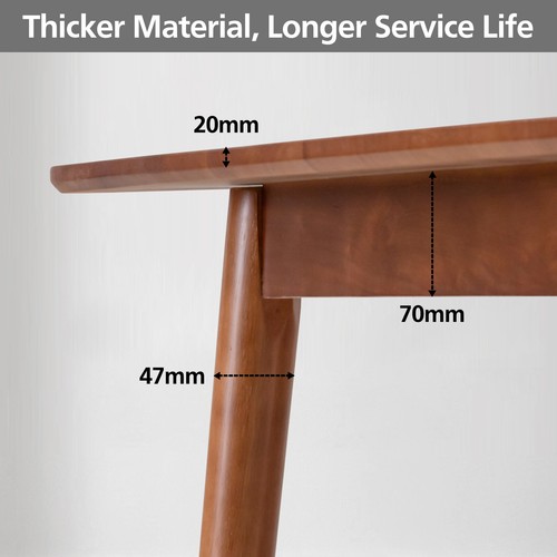 Wooden Dining Table for Kitchen Cafe Restaurant Square -80cm Walnut - Picture 4 of 7