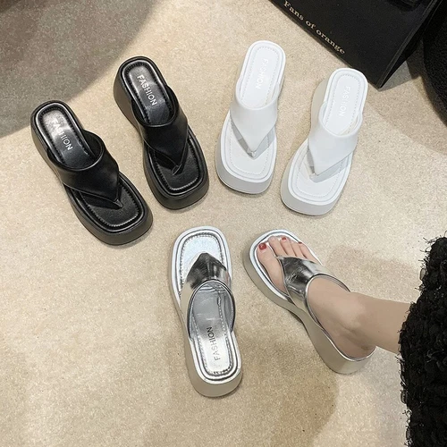 Summer Womens Slippers Platform Flip Flops Clip Toe Wedges Heels Thong Sandals - Picture 15 of 21