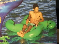 Pool Party Water Fun Cooler Z Float With Handles & Cup Holders 73" x 73" Green