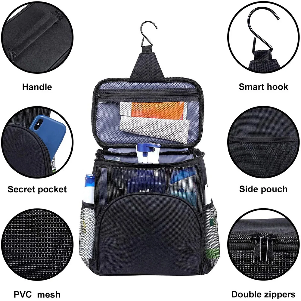 Shower Caddy Bag Portable Hanging Shower Tote Bags with Hook Travel Toiletry Bag