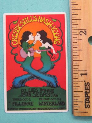 Music STICKER: CROSBY, STILLS, NASH, YOUNG Poster Concert at Filmore, Winterland