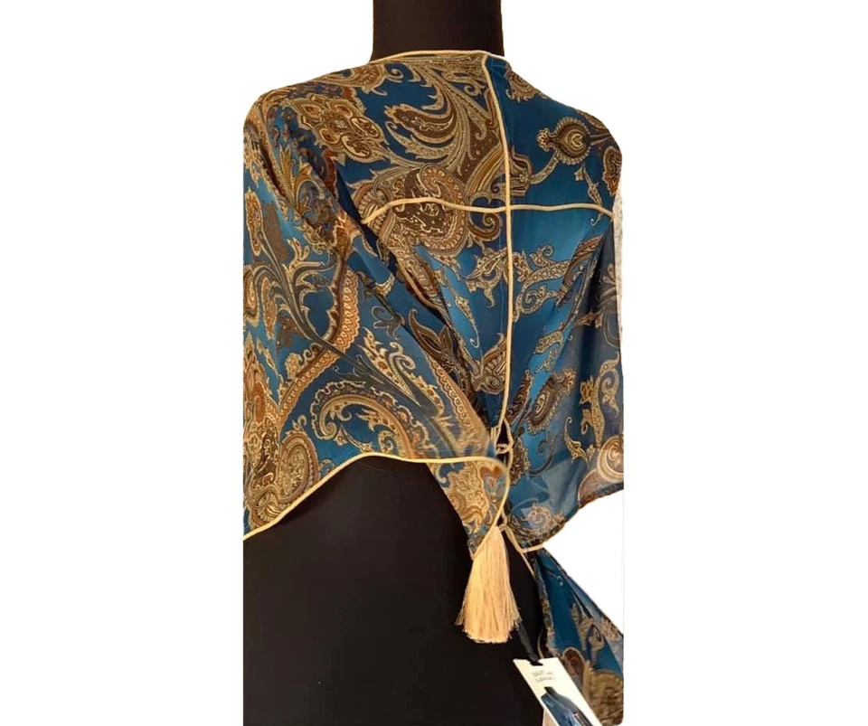 Kabalakhi Tocado Nacional de Seda para Clima Frío, Decorado con Pincel de Seda Foto 3 de 4