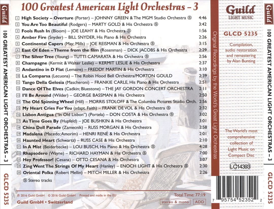 VARIOUS ARTISTS GOLDEN AGE OF LIGHT MUSIC: 100 GREATEST AMERICAN LIGHT ORCHESTRA