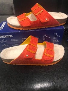 orange birkenstock arizona