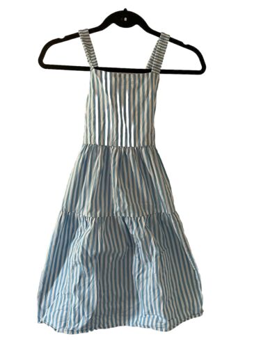 Crewcuts by J. Crew Girl’s Elise Blue Strip Tiered Twirl Cotton Sun Dress Sz 10