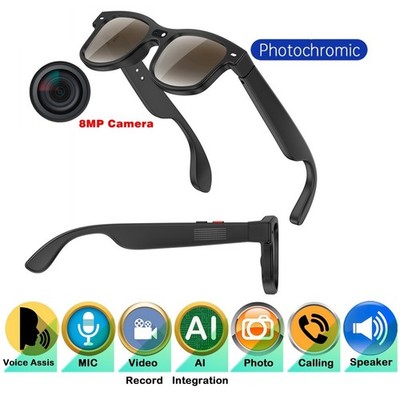 AI Smart Glasses Camera Bluetooth Call Voice Assis Music Translate Men&Women