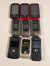 Lot 9 LG Motorola Nokia Cell Flip Phones Xpression 6350 Razr Moto Parts/Repair
