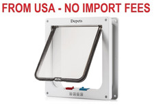 Depets Large Cat Door Outer Size 9.9" x 9.2" , 4 Way Locking Cat Flap Door for