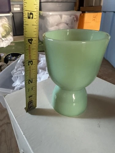 Vintage Fire King Jadeite Green Glass Double Egg Cup Green Mid Century Modern