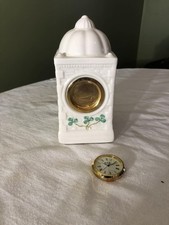 Belleek Ireland Shamrock Shannon Mantel Desk Clock Porcelain St. Patricks Day 