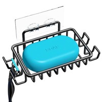 Edelstahl Seifenhalter Seifenschale Selbstklebend Dusche Badezimmer 4 Haken