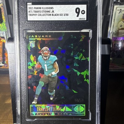 Panini Illusions 2021 Travis Etienne Jr. RC Black Ice #71 03/50 SGC 9 Jaguars