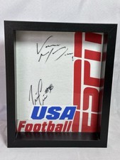 Super Bowl 50 Experience T-Shirt Signed NFL (2) Autographs Framed (11 L x 9W)