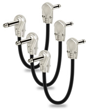 3-Pack Professional Guitar Patch Cables 6 Inch, Noise-Free and Long-Lasting Guit