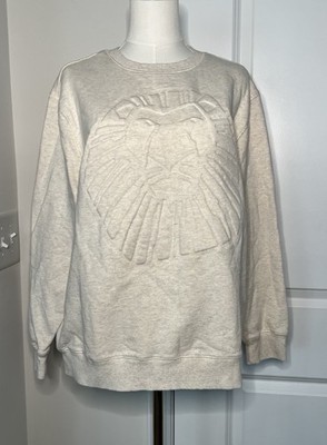 Disney The Lion King Broadway Musical Crewneck Sweatshirt Beige Embossed Lion L