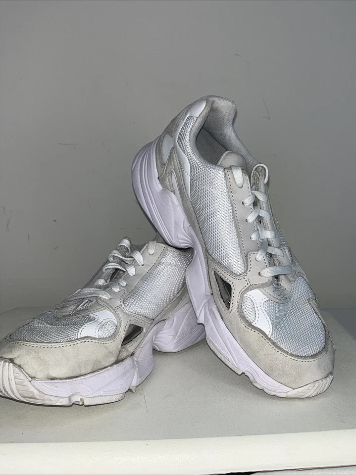 Adidas Original Falcon White Gray Sneakers Athletic Shoes Womens B28128 Size 7 Adidas Original Falcon White Gray Sneakers Athletic Shoes Womens B28128 Size 7