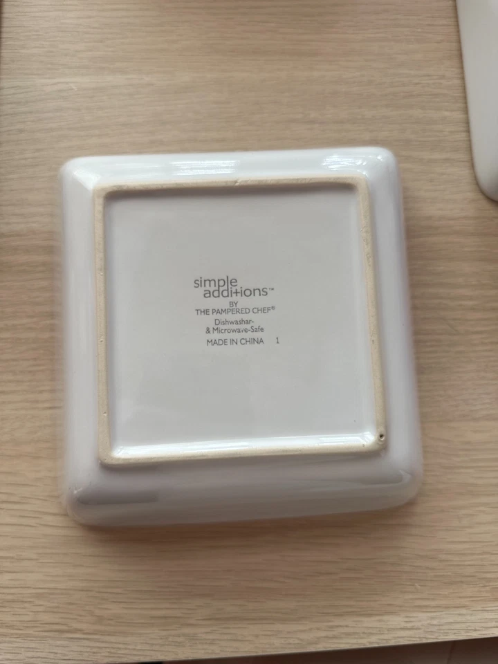 Pampered Chef Simple Additions White Square Serving Bowl Set of 4 - 7.5x7.5 - Image 3 of 3