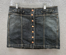Gap Skirt Womens 8 Blue Vintage Jean Mini Skirt Snap Button Front Preppy Y2K