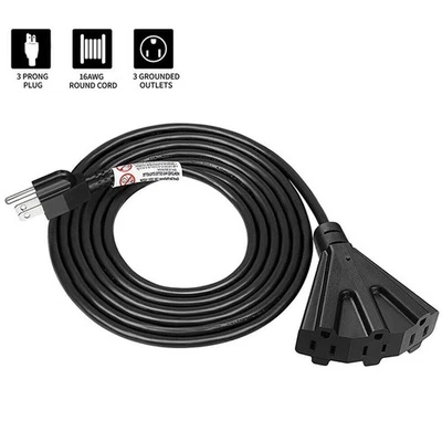 EPICORD 16/3 Outdoor Extension Cord Heavy Duty 3-Outlet SJTW Indoor/Outdoor 6/10/15/25FT