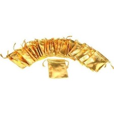 24 Pouches Gold Gift Bags Drawstring Jewelry Favor