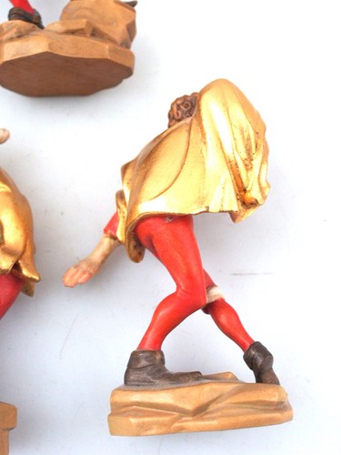 5 geschnitzte Moriskentänzer Holz teils vergoldet - Picture 10 of 12