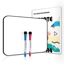 Small Double Sided Dry Erase White Board for Kids, 12x8, 2 Markers