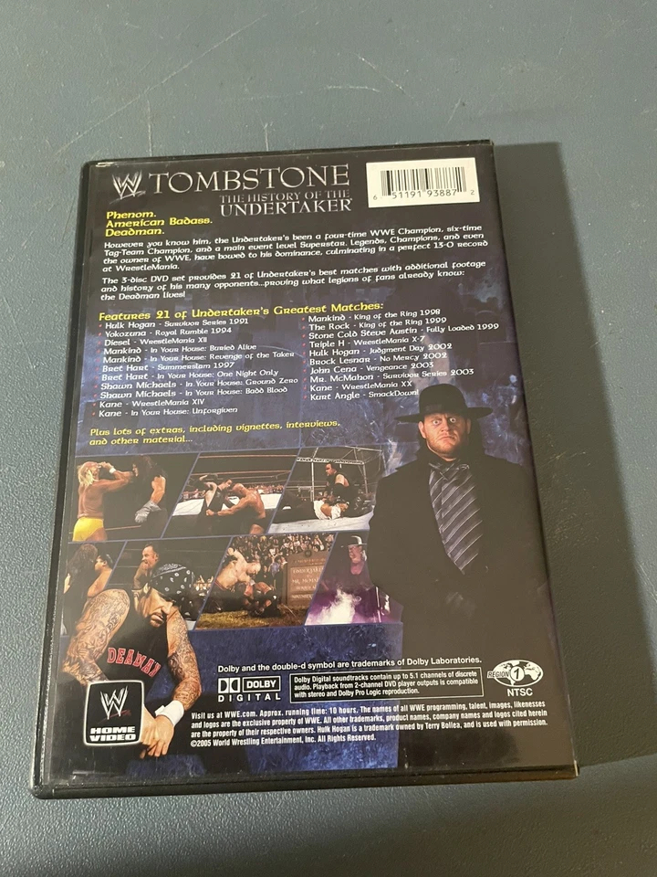 The UNDERTAKER WWE - Tombstone: (DVD, 2005, 3-Disc Set) - Image 2 of 3