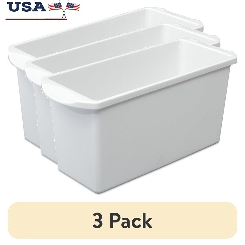 3 Pack BPA Free Space Saving Ice Cube Bin Narrow Design Dishwasher Safe