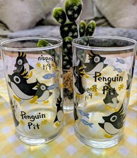 Pingu Glass Cup Set Of 2 Rare Penguin Model Limited Edition Table Wear Animation