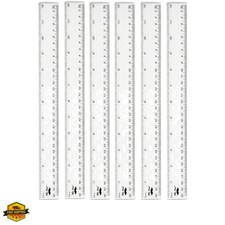 Bulk Plastic Rulers, 12 Inch, 6 Pack, Easy-to-Read Markings Scratch-Resista...