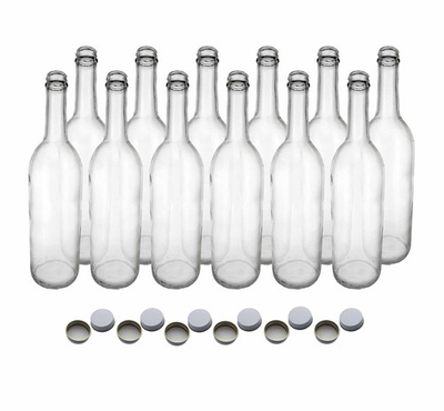 #ad 750 ml Clear Screw Cap Wine Bottles With 28 mm Metal Screw Caps For Wine Making $36.51