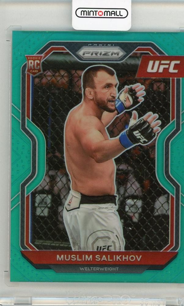 2021 Panini Prizm UFC Muslim Salikhov Vertical Teal Prizm /49 Welterweight
