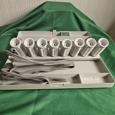 Vintage Travel Hot Rollers 8 Curlers With Plastic Clips WORKS 