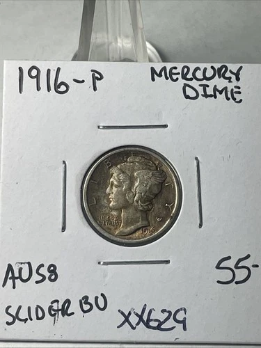 KEY DATE MERCURY DIME 1916 P In SLIDER BU Condition  XX629