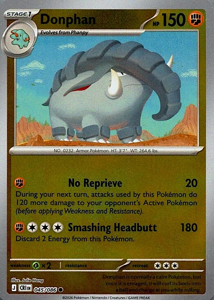 Pokemon Donphan 045/086 Lightly Played