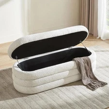 Lift Top Fabric Storage Shoe Bench Ottoman Stool Tufted Home Furniture