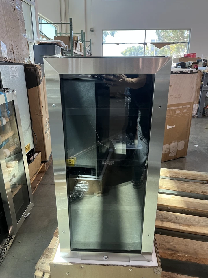 Yeego 15" Beverage Cooler Refrigerator Freestanding And Built-in W/Lock,Shelves - Image 3 of 4