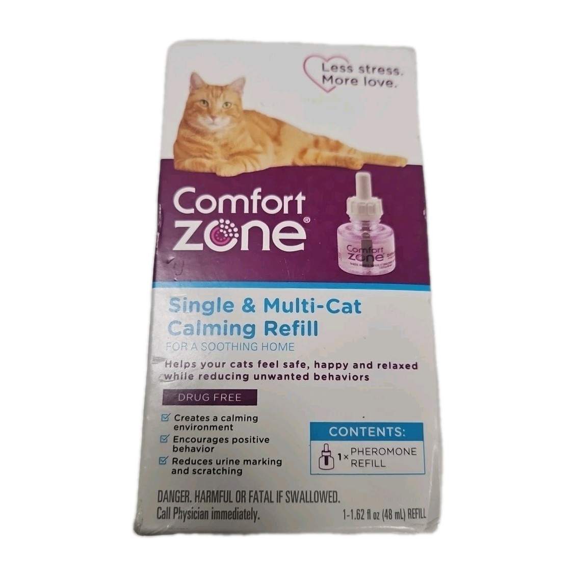 Comfort Zone Single And Multi-cat Calming Refill 1 Refill Per Box