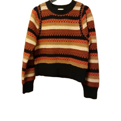 Sezane × Sea New York Adelin Pullover Gr. Medium Multi Merino Mischung Häkel