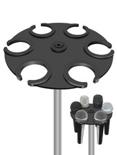 Multi-Mic Holder Up to 6 Mics Aluminum/Rubber Padding for Handheld Dynamic,...