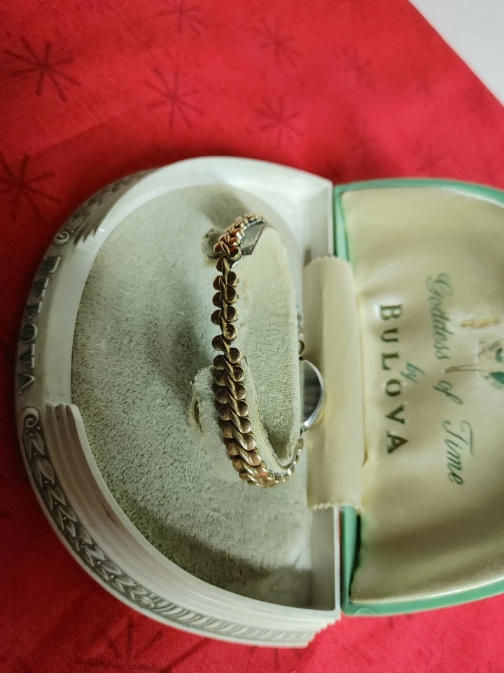 宝路华 1/20 10K GF 顶部不锈钢后背女士表带 Overwound MIMO 手表 — 第 4/4 张图片