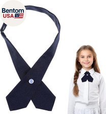 French Uniform Girls Tie, Adjustable Neck Tie, Cross Tie for Girl Boy School Uni