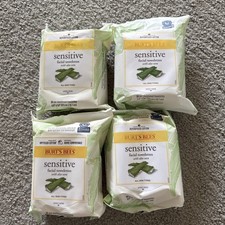 Burt's Bees Sensitive Facial Towelettes w/Aloe Vera 4 Pack NEW 30 In Each Box